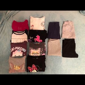 Girls Long Sleeve Tops and Leggings. M (7/8)